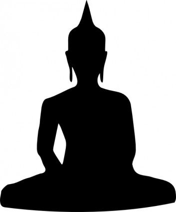 Silhouette of buddha sitting. Meditation clipart shadow