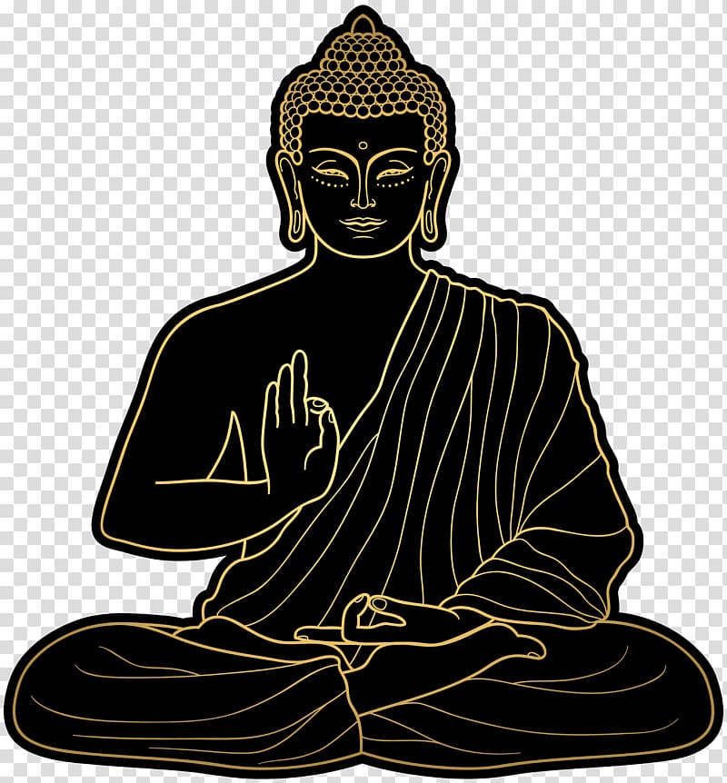 Black and yellow gautama. Buddha clipart zen buddhism