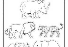Five animals colouring pages. Buffalo clipart big 5