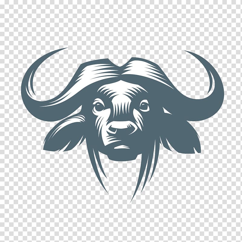Logo american bison water. Buffalo clipart illustration
