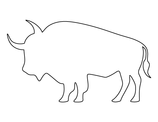 Pattern use the printable. Buffalo clipart stencil