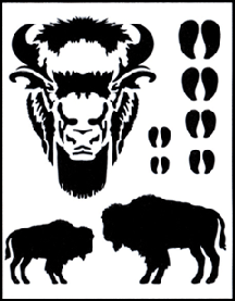 Buffalo clipart stencil. For the teepee also