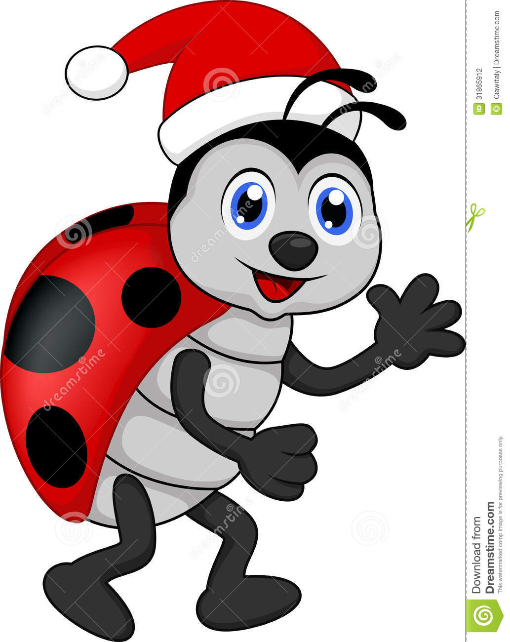 Ladybug . Bug clipart christmas
