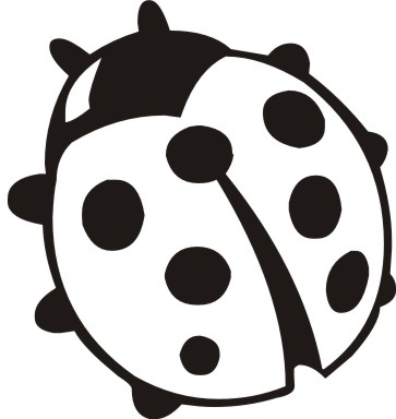 Bug clipart clip art. Black and white lady