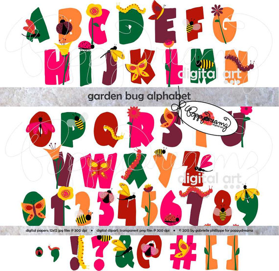 Alphabet clipart butterfly. Garden bug clip art