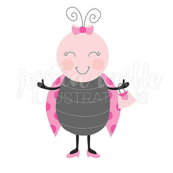 Sweet lady cute digital. Bug clipart little bug