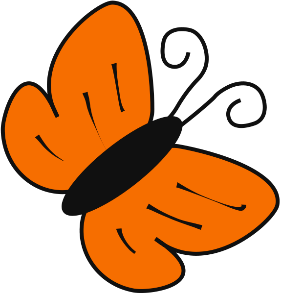 oranges clipart butterfly