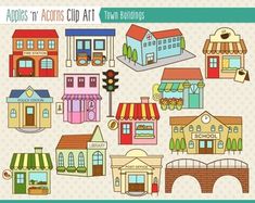 building clipart colored