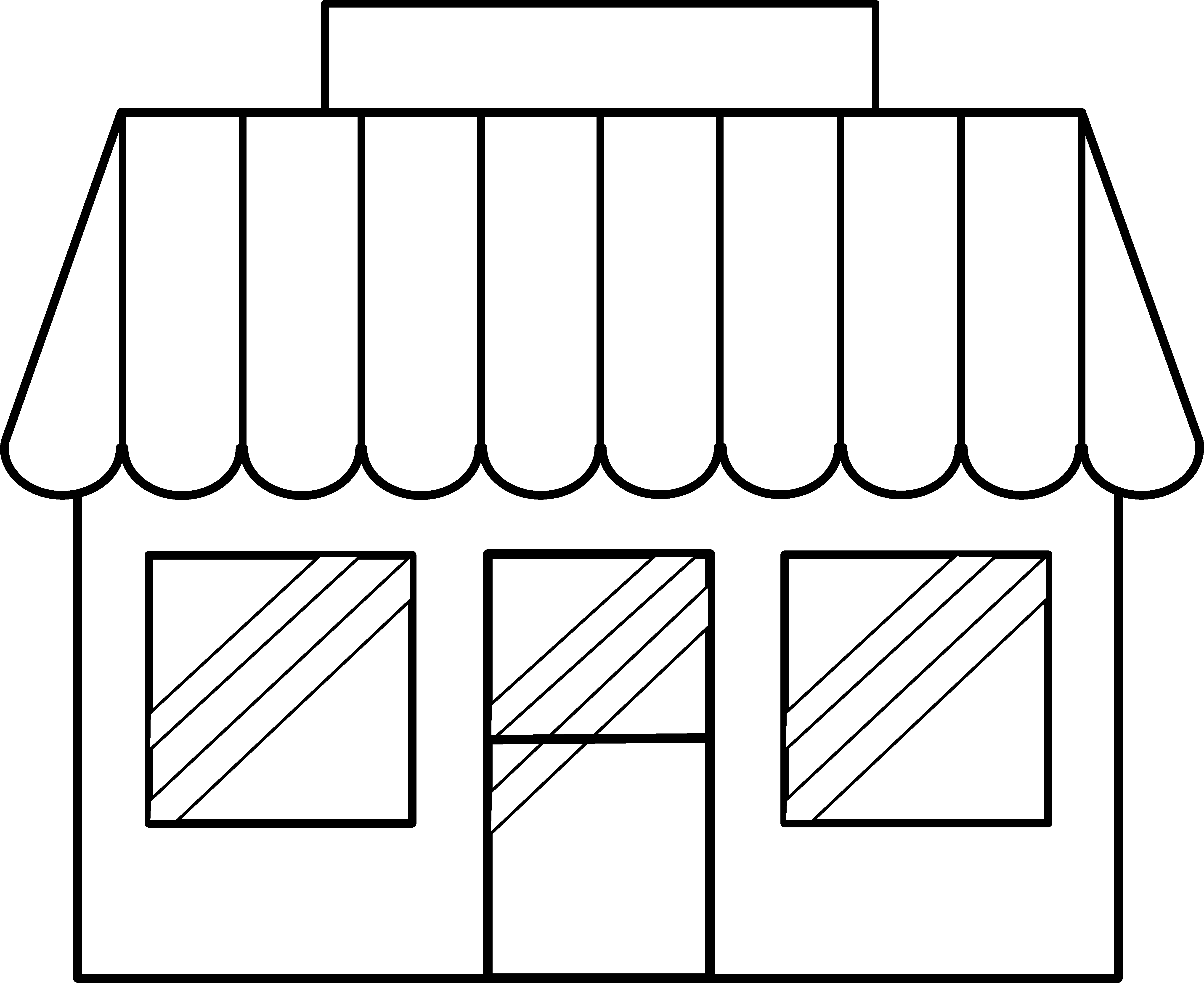 Clipart restaurant restaurant building. Grocery store black and