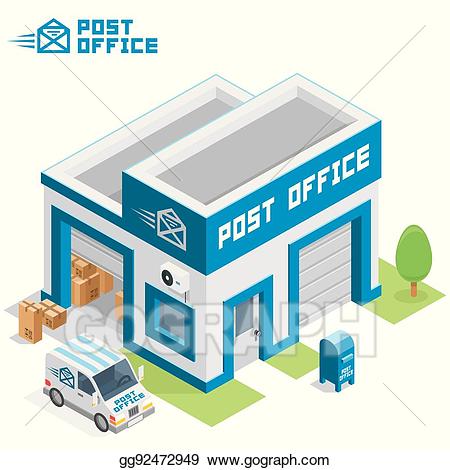 Buildings clipart post office. Vector art building drawing