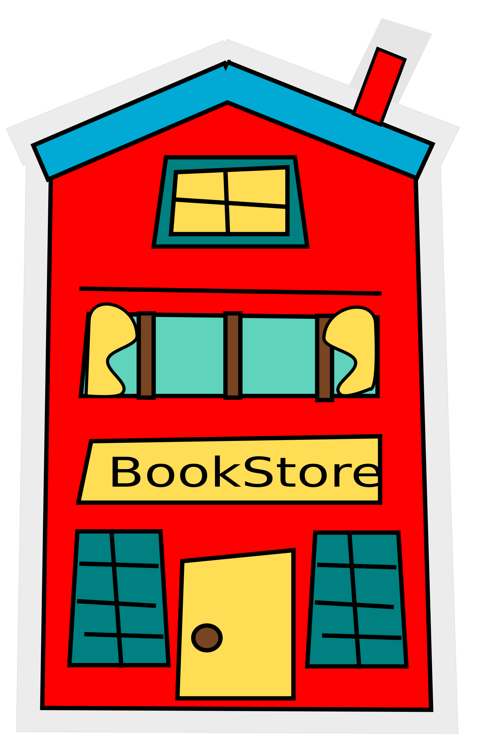 Cartoon bookstore big image. Grocery clipart school library building