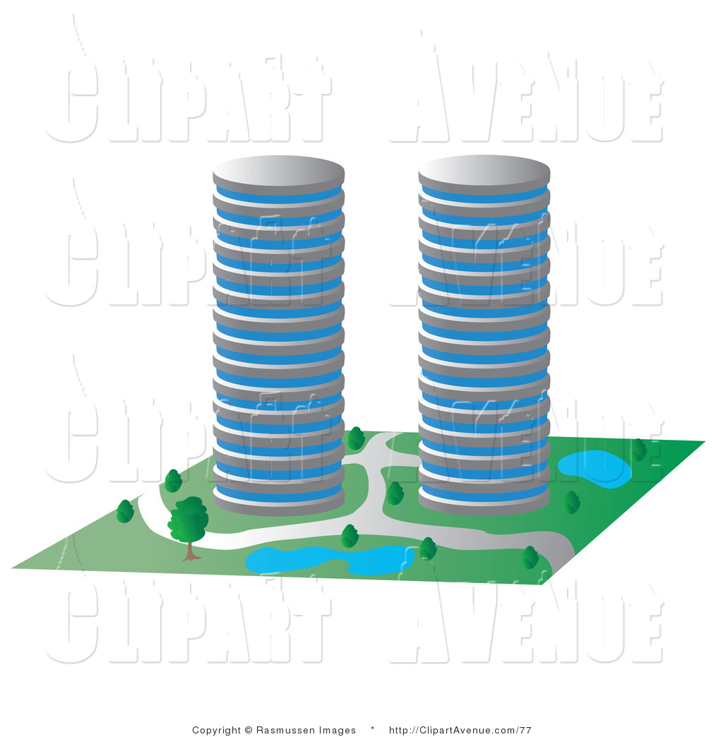 Royalty free stock avenue. Buildings clipart office building