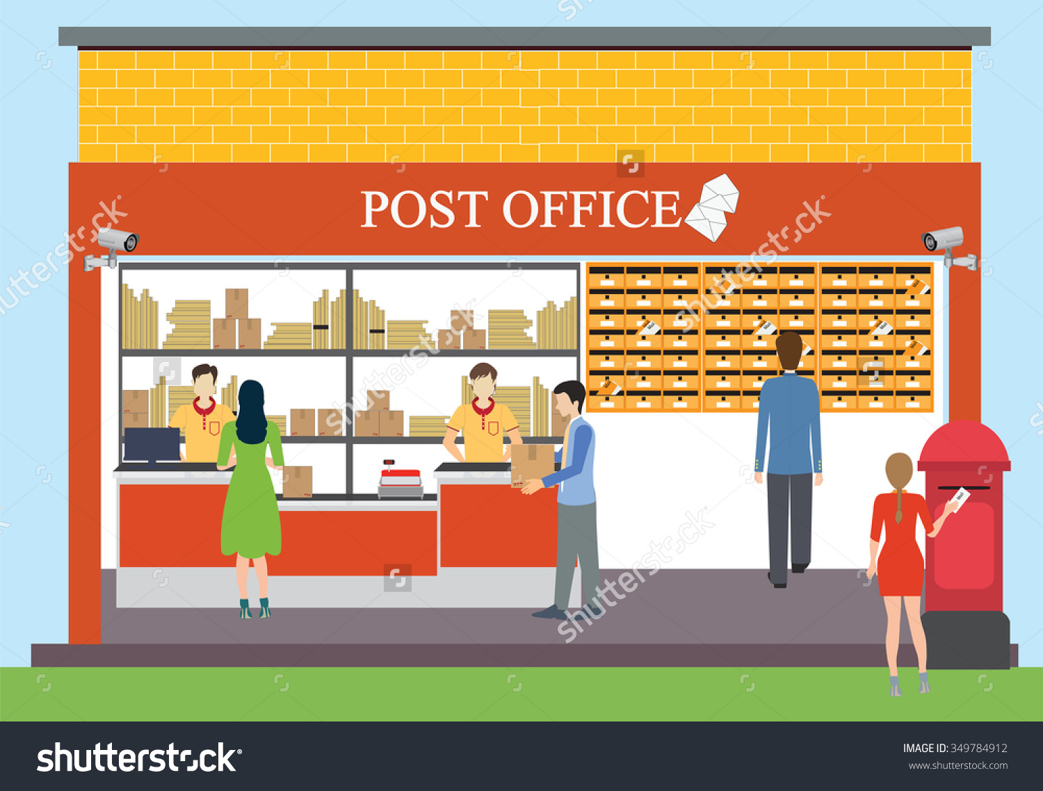 Building station . Buildings clipart post office