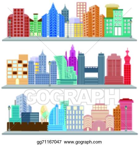 Vector stock cityscape with. Buildings clipart skyscraper