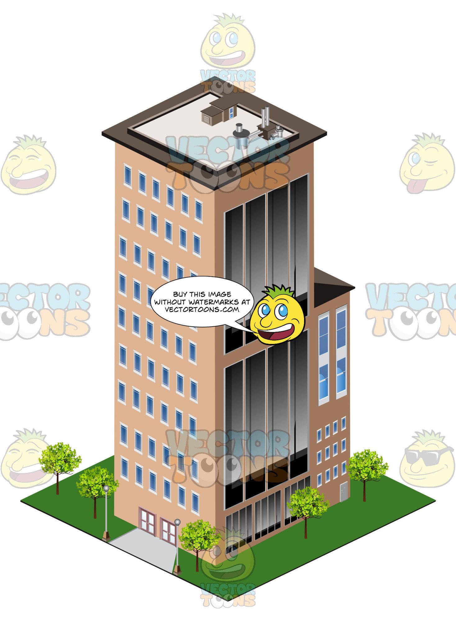 city clipart tall building