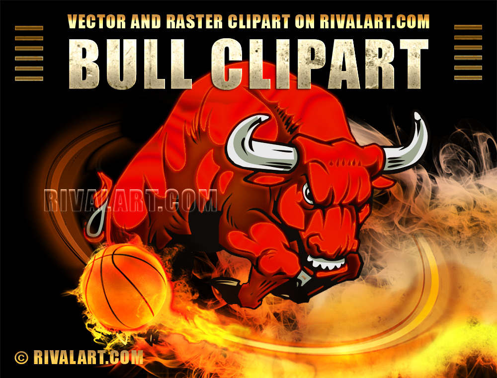On rivalart com for. Bull clipart basketball