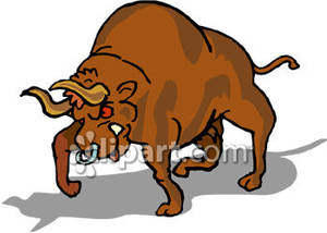 bull clipart charge