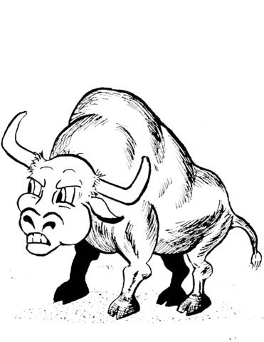 bull clipart coloring page
