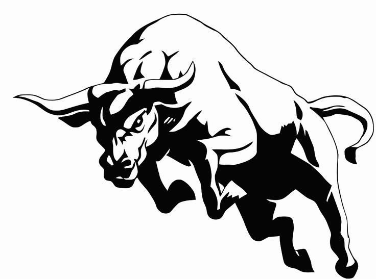 Bull clipart profile. Trading bulls pencil and