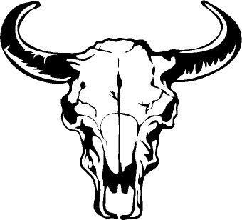 Cow skull drawing best. Bull clipart stencil