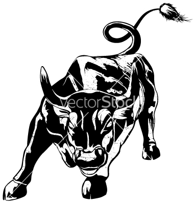 Wall street . Bull clipart vector
