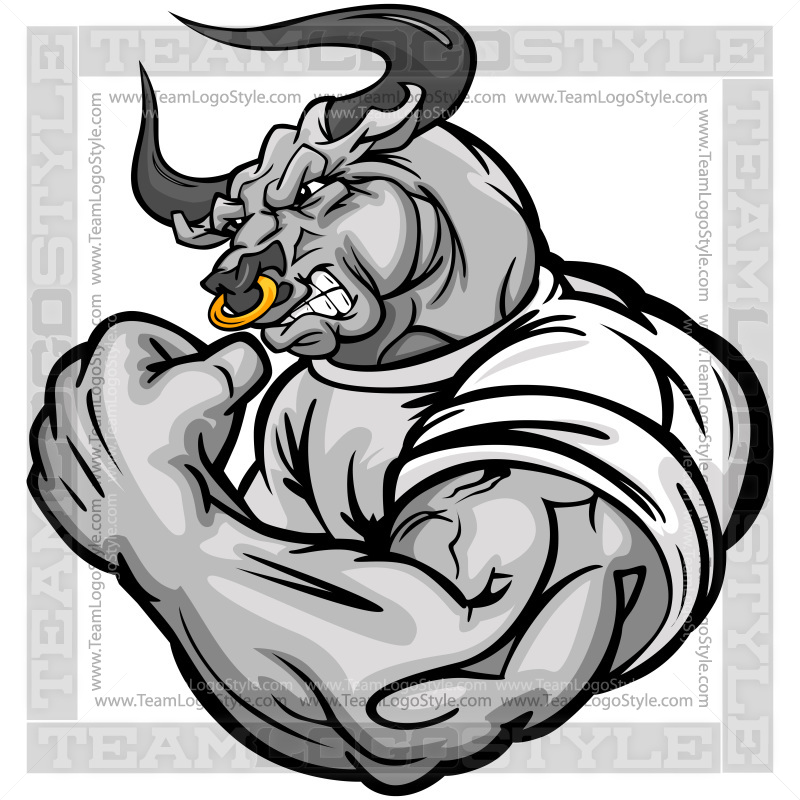Muscular . Bull clipart vector
