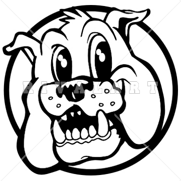 bulldog clipart black and white