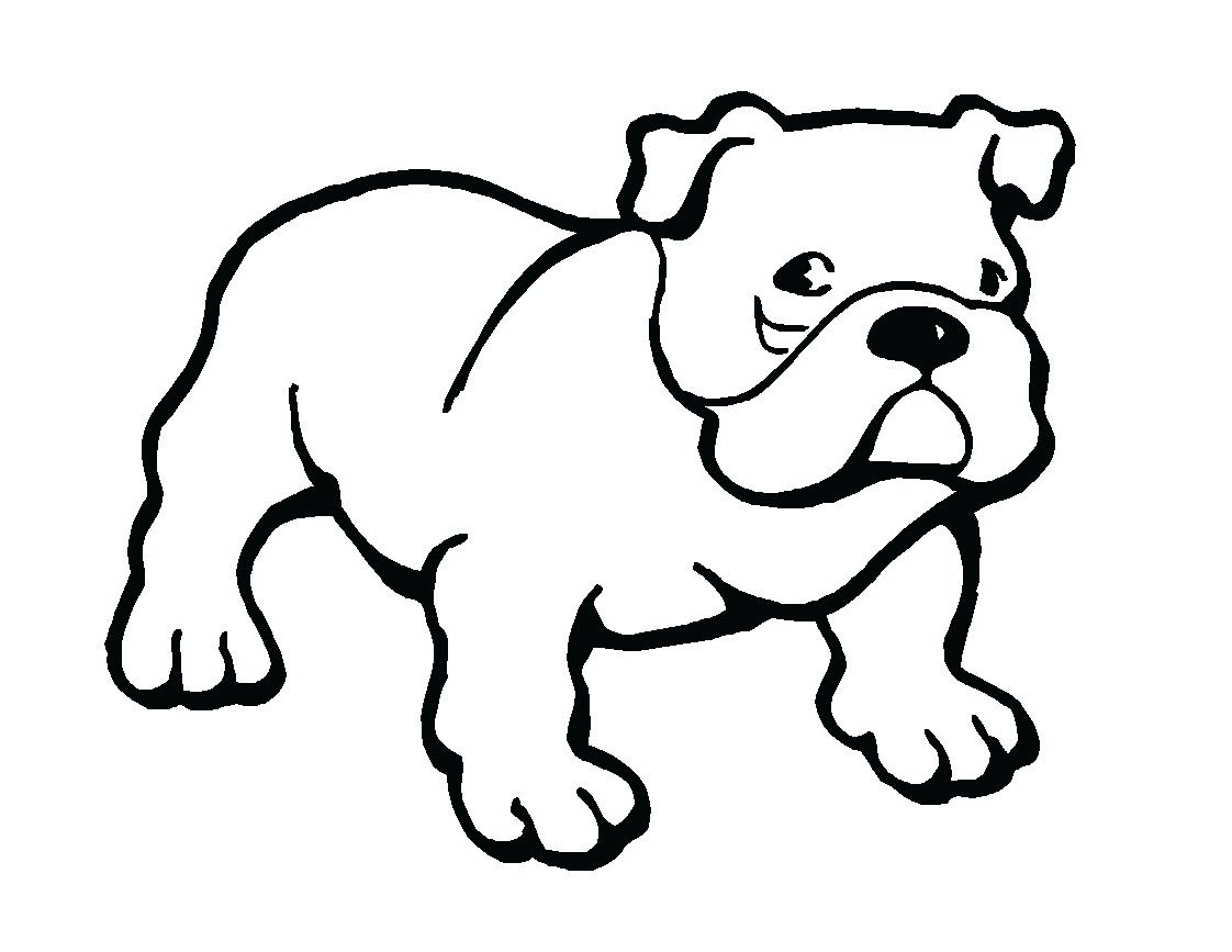 bulldog clipart black and white