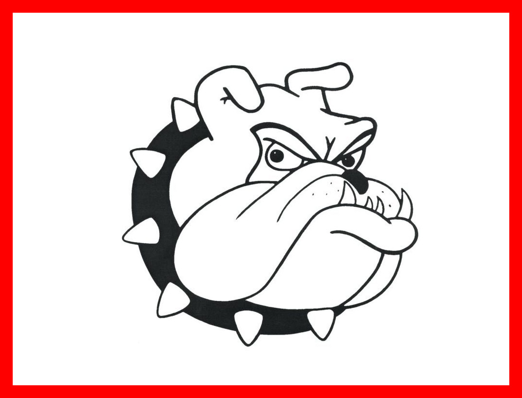 Bulldog clipart coloring page. The best pages cartoon