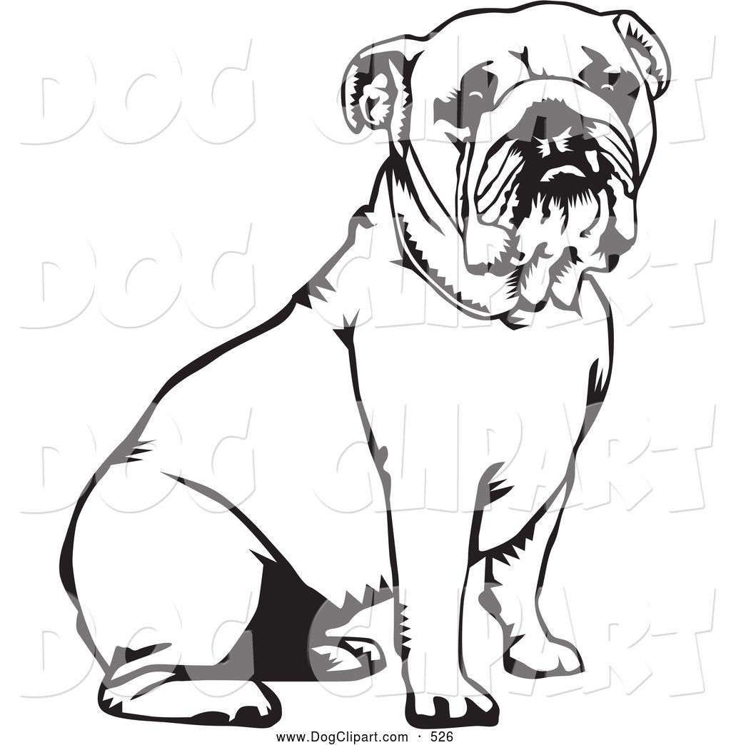 bulldog clipart drawing