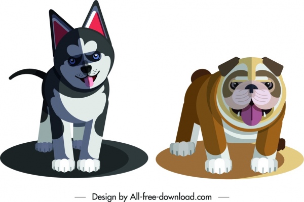 Bulldog clipart husky. Icons puppy design cute