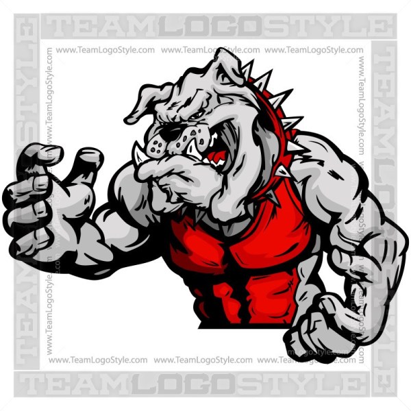 Mascot vector . Bulldog clipart wrestling
