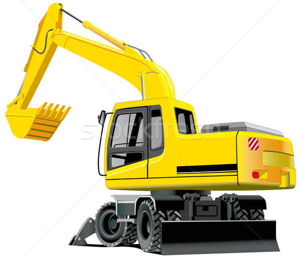 Excavator stock photos images. Bulldozer clipart backhoe