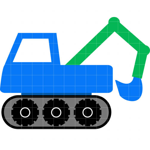 bulldozer clipart blue