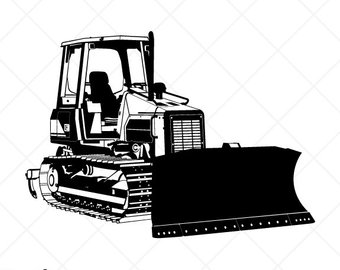 black clipart bulldozer
