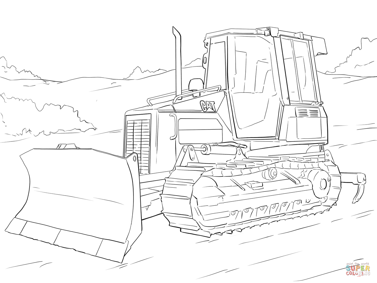 Bulldozer clipart coloring page, Bulldozer coloring page Transparent