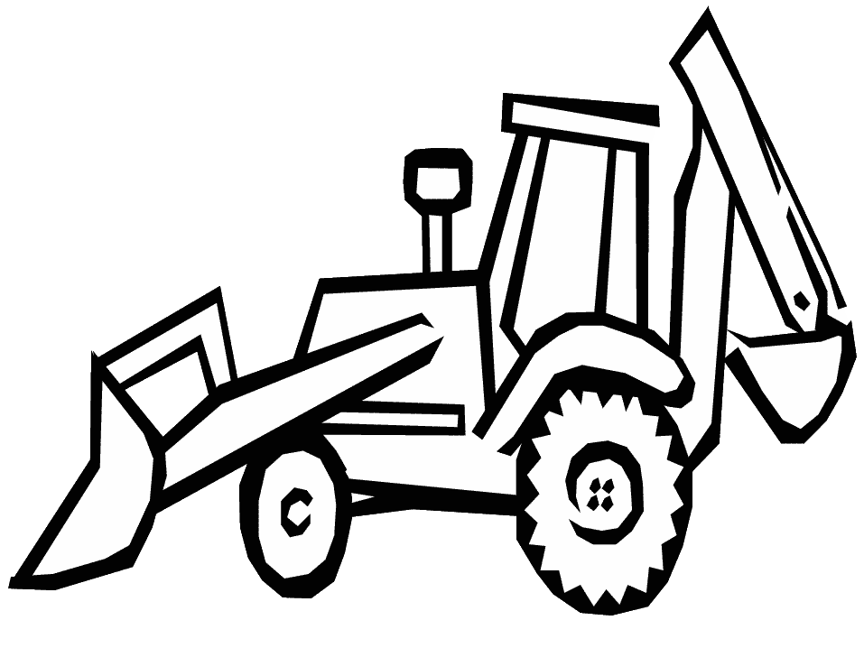 Free how to draw. Backhoe clipart black and white
