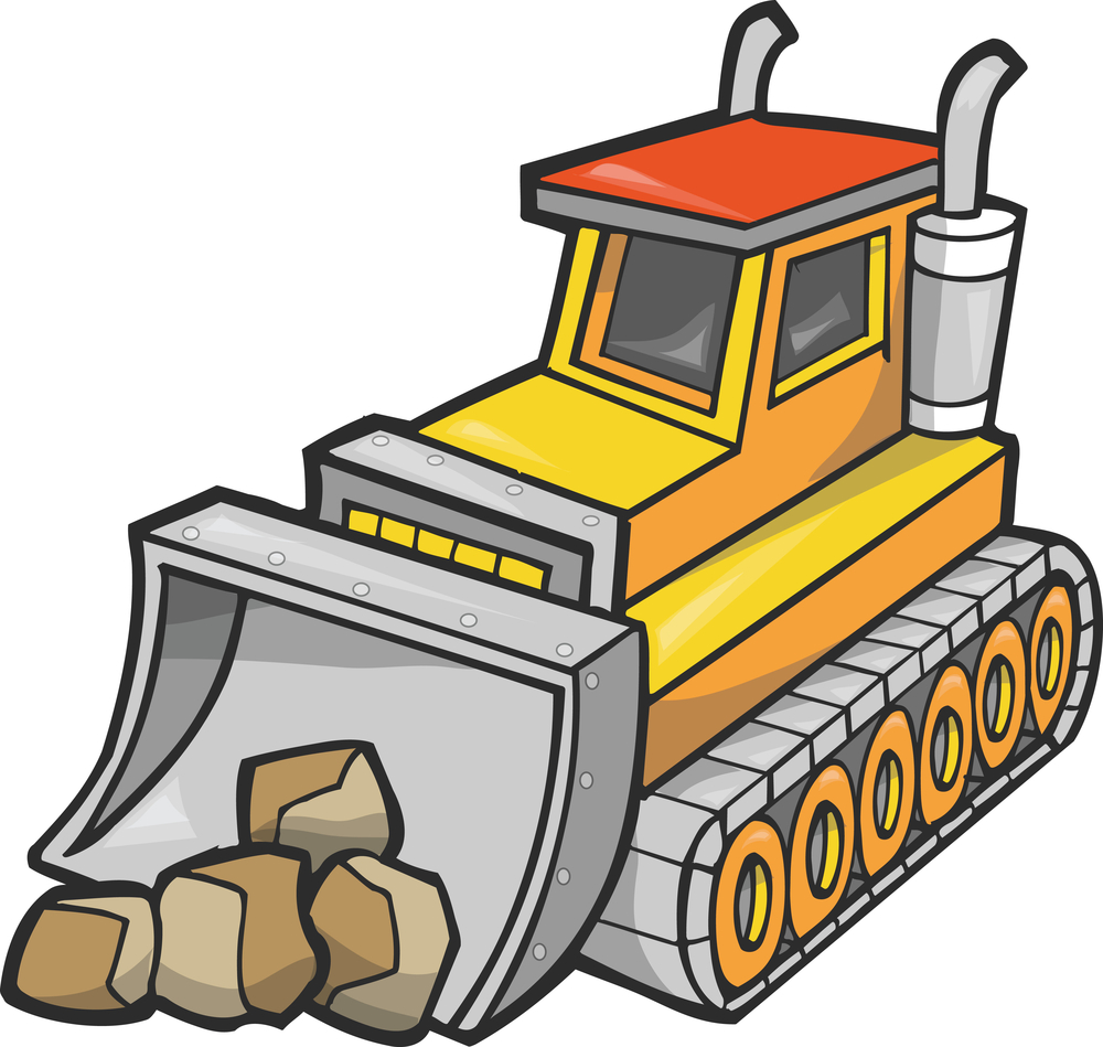 Image of clip art. Backhoe clipart bulldozer