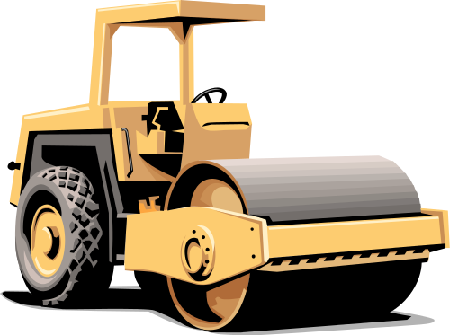 Pavement working vehicles png. Bulldozer clipart road roller