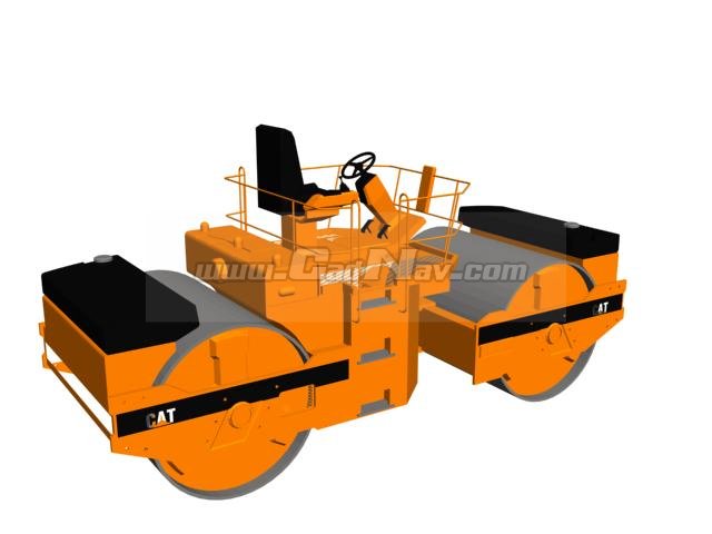 Tandem d model dsmax. Bulldozer clipart road roller