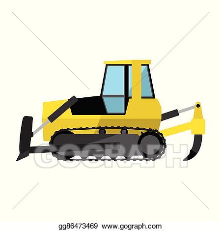 Vector stock illustration gg. Bulldozer clipart road roller
