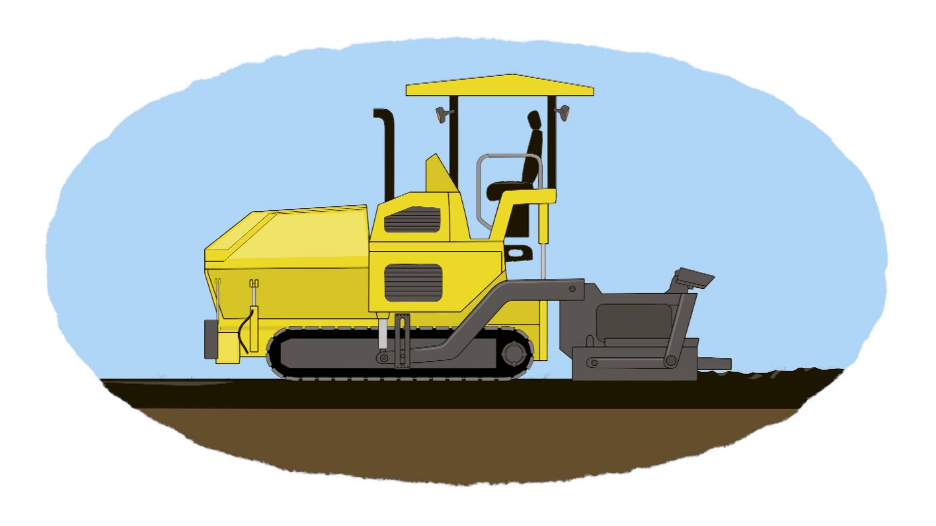 Bulldozer clipart road roller. The colouring book learn