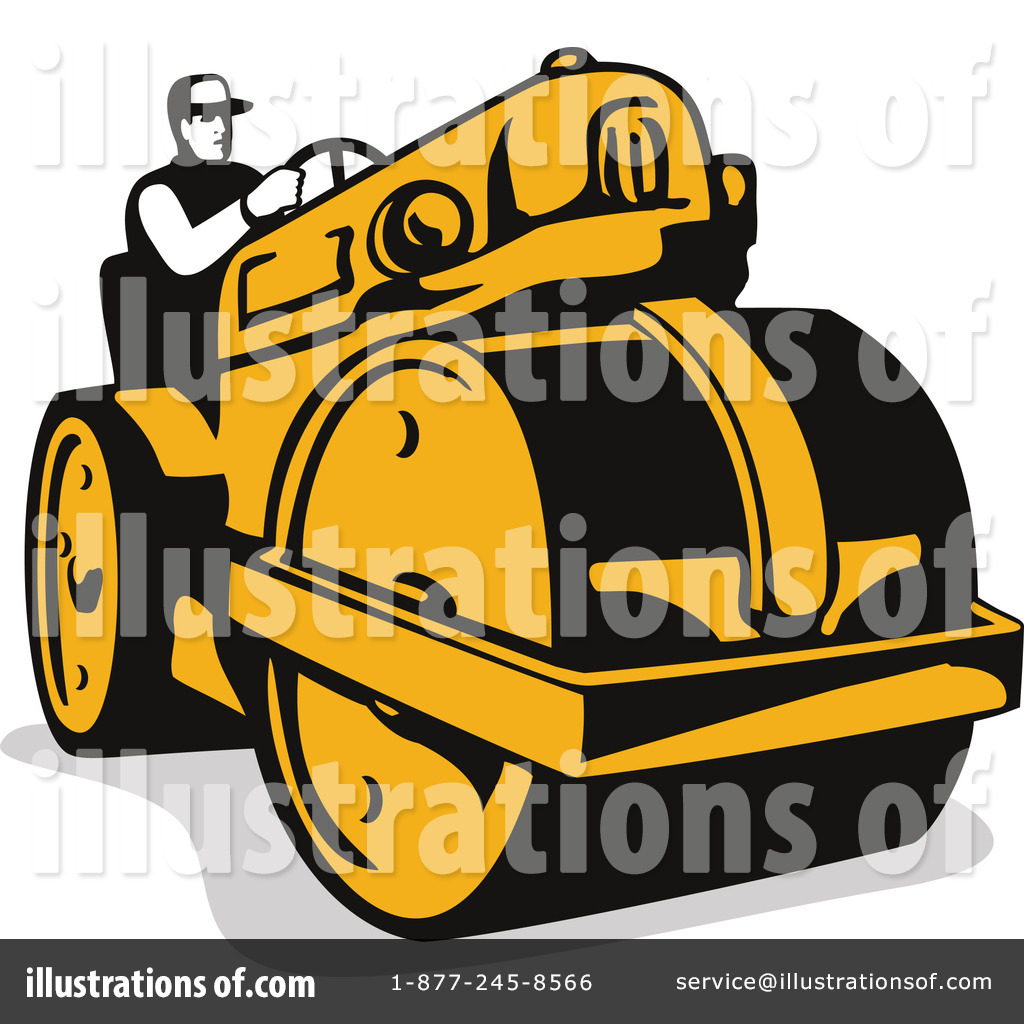 Bulldozer clipart road roller. Illustration by patrimonio royaltyfree