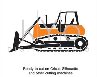 Bulldozer clipart silhouette. Excavator etsy construction svg