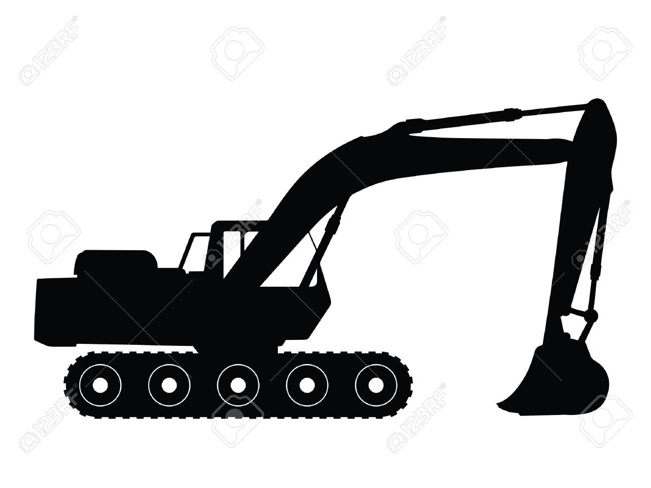 Bulldozer clipart silhouette. Track clip art at
