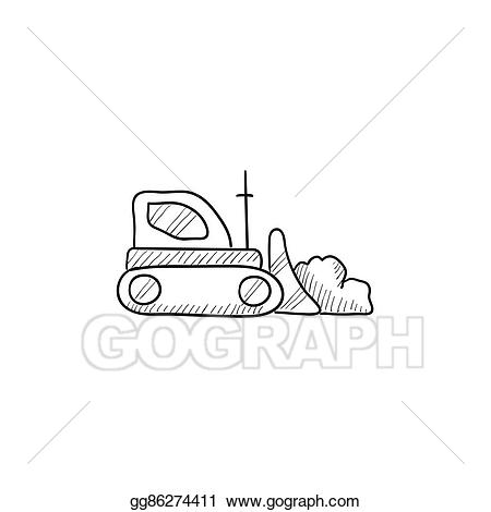 bulldozer clipart sketch