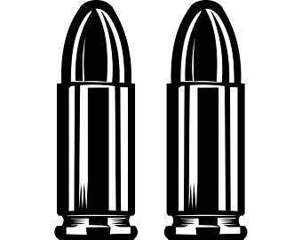 Bullet clipart black and white. Bullets svg silhouette ammunition
