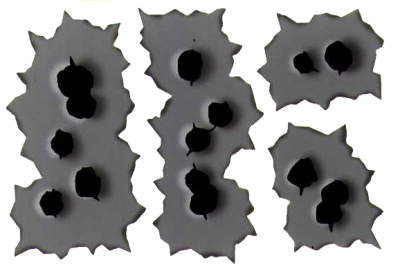 Holes gallery isolated stock. Bullet clipart clear background