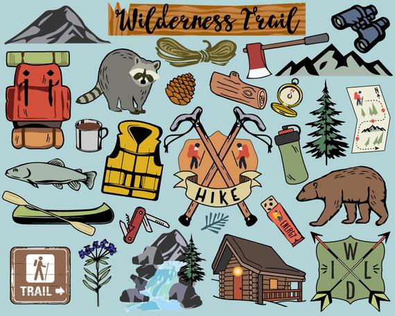 Hiking clip art bullet. Hike clipart camping