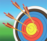 bullseye clipart bow target arrow